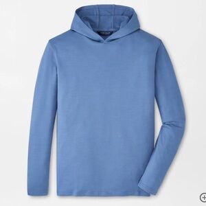 Men’s Peter Millar CrownCrafted Excursionist Flex Knit Hoodie Size M Storm Blue